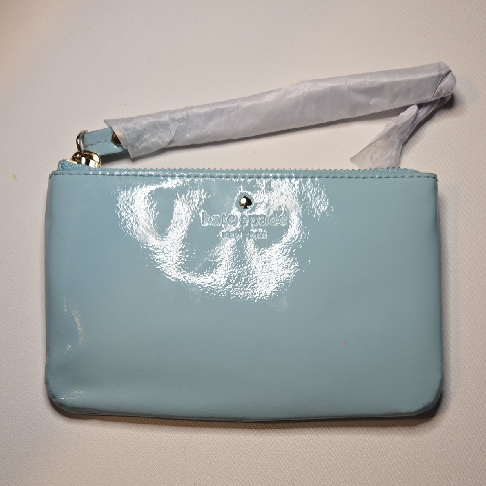 Kate Spade Light Blue Patent Wristlet